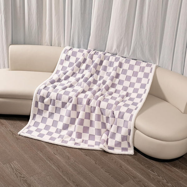 Waterproof Pet Blanket, Brown Checked Pets Throw Blankets for Dog Bed Covers Couch Sofa Stylish Jacquard for Puppy Cats Washable Reversible Furniture Protection Covers (Coffee Check,M)13
