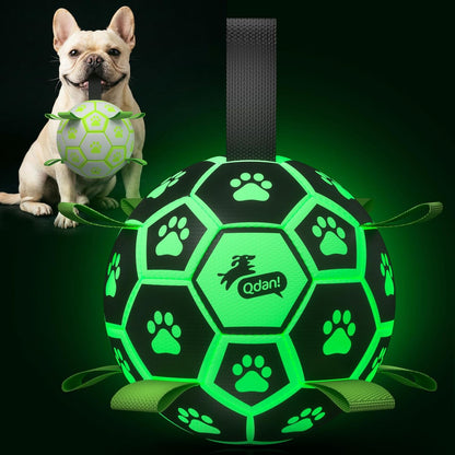 QDAN Dog Toys Dog Balls, 6 Inch Dog Soccer Ball with Straps, Herding Balls | Dog Birthday Toy, Balls for 20-40Lbs Dogs, Outdoor Puppy Toys to Keep Them Busy, Interactive Toy for Tug, Pool Water Toy Ball14