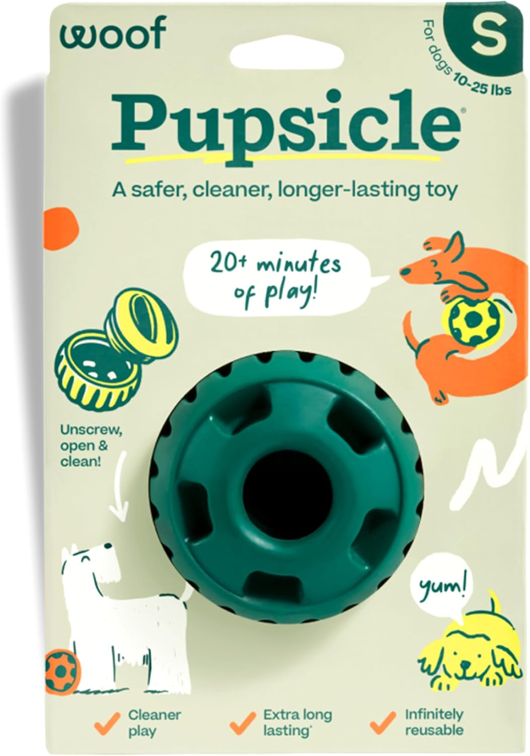 woof-pupsicle-interactive-dog-ball-toy-for-dogs-25-75-lbs-green-long-lasting-enrichment-toy-for-medium-large-dogs-easy-fill-design-low-mess-play-made-of-natural-rubber-easy-to-clean