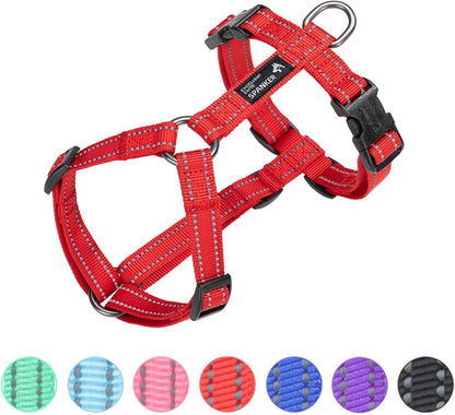 EXCELLENT ELITE SPANKER No Pull Dog Harness Reflective Nylon Vest L-Shaped Adjustable Easy Pet Harness for Small Medium Large Breeds Dogs Walking Training Black Red(Pink-M)12