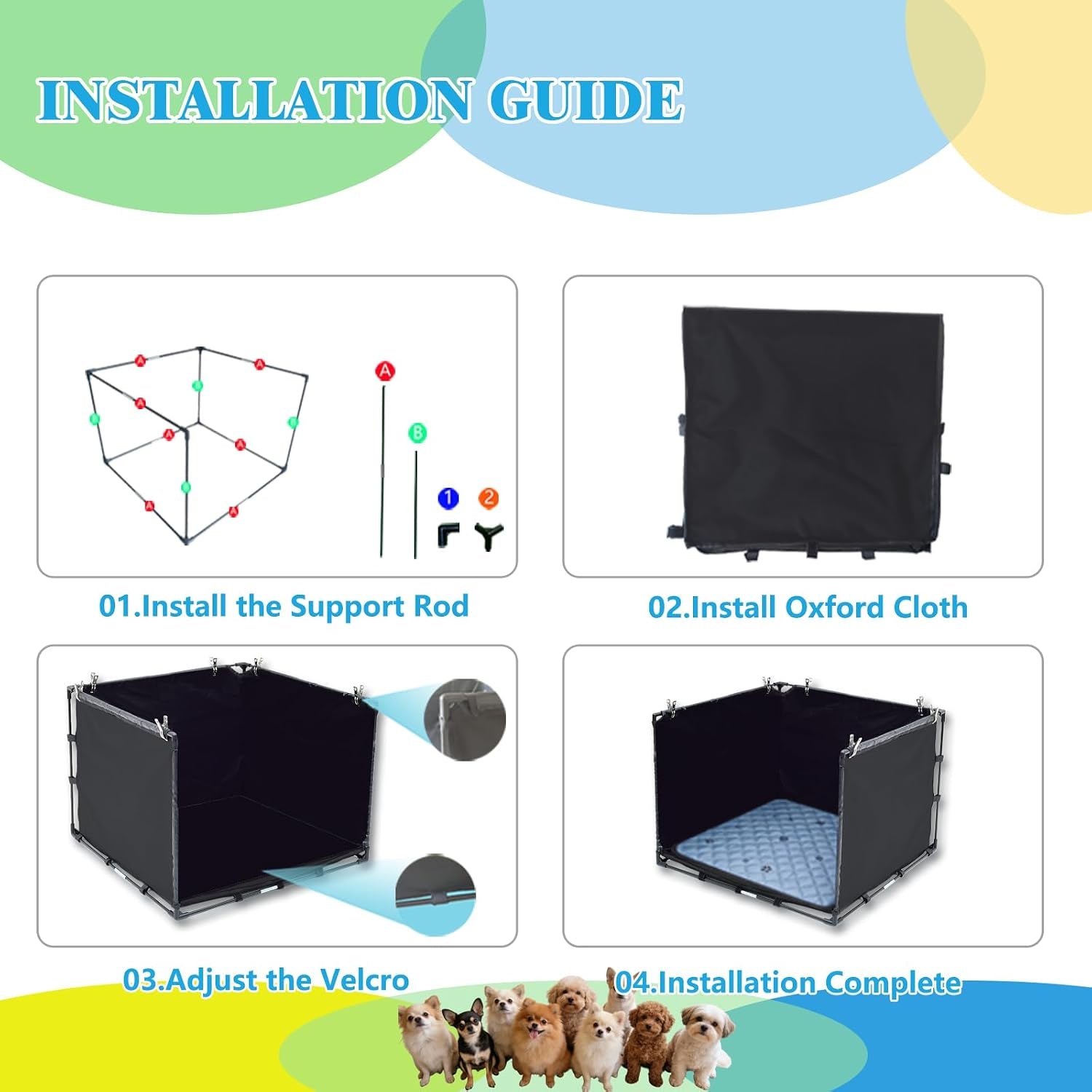 dog-pee-pad-holder-tray-with-washable-pee-pad-foldable-indoor-potty-station-for-small-to-medium-dogs-23-62x23-62x17-72-portable-reusable-litter-box-with-high-walls-small