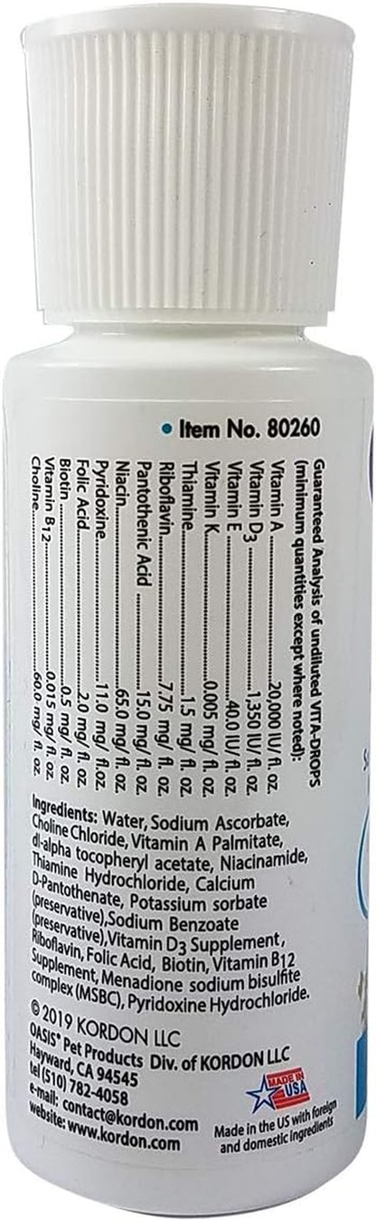 Oasis Hamster Vita-Drops All-In-1 Multivitamins - Daily Vitamin Supplement Supports Healthy Bones & Teeth, Joints & Digestion, Promotes Healthy Skin Coat, Orange Flavor, 2-Ounces4