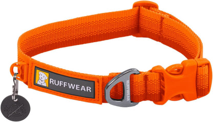 Ruffwear, Front Range Dog Collar, Adjustable Tubelok Webbing, Lightweight, Side Release Buckle, Aluminum V-Ring, Durable for Everyday Use, River Rock Green, 14"-20"9