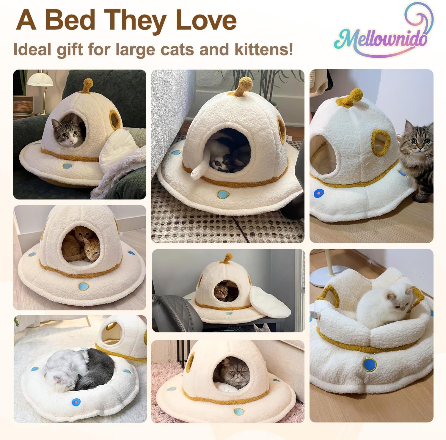 cat-house-for-indoor-cats-2-in-1-ufo-large-cat-bed-cave-soft-sherpa-fabric-calming-cozy-hideaway-removable-washable-cushion-spacious-for-multi-cat-families-up-to-25-lbs