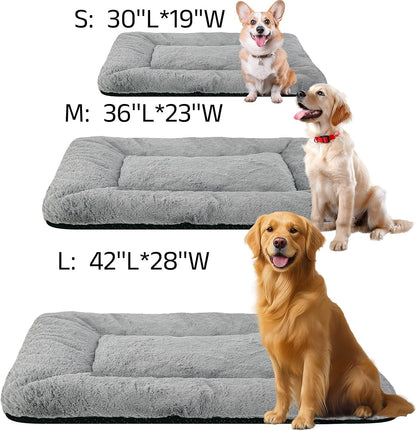 Washable Dog Crate Bed Mat for Medium/Large Dogs – All-Season Comfort with Ultra-Soft Flannel & Heavy-Duty Support (Gray, 36''L*23''W)7