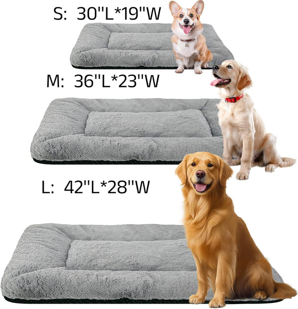 Washable Dog Crate Bed Mat for Medium/Large Dogs – All-Season Comfort with Ultra-Soft Flannel & Heavy-Duty Support (Gray, 36''L*23''W)7