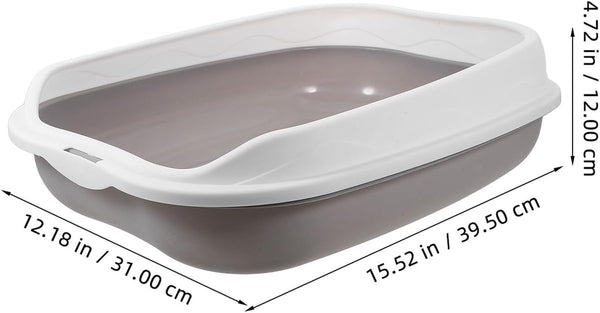 ARTIBETTER Semi-Enclosed Cat Litter Box with Scoop, Small Gray Kitten Litter Pan, Splash-Resistant Open Design, Pet Toilet for Cats and Kittens, Suitable for Indoor Housebreaking7