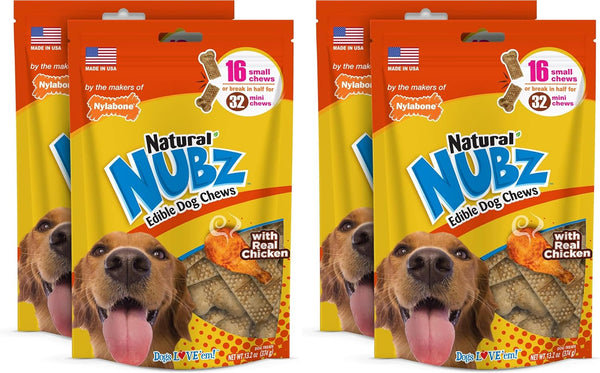 Nylabone Nubz Natural Dog Treats Made with Real Chicken, Small, 4 Count | Long Lasting Dog Chews, Made in USA, Limited Ingredients, Highly Digestible, Dog Dental Treats for Small Dogs up to 30 Lbs14