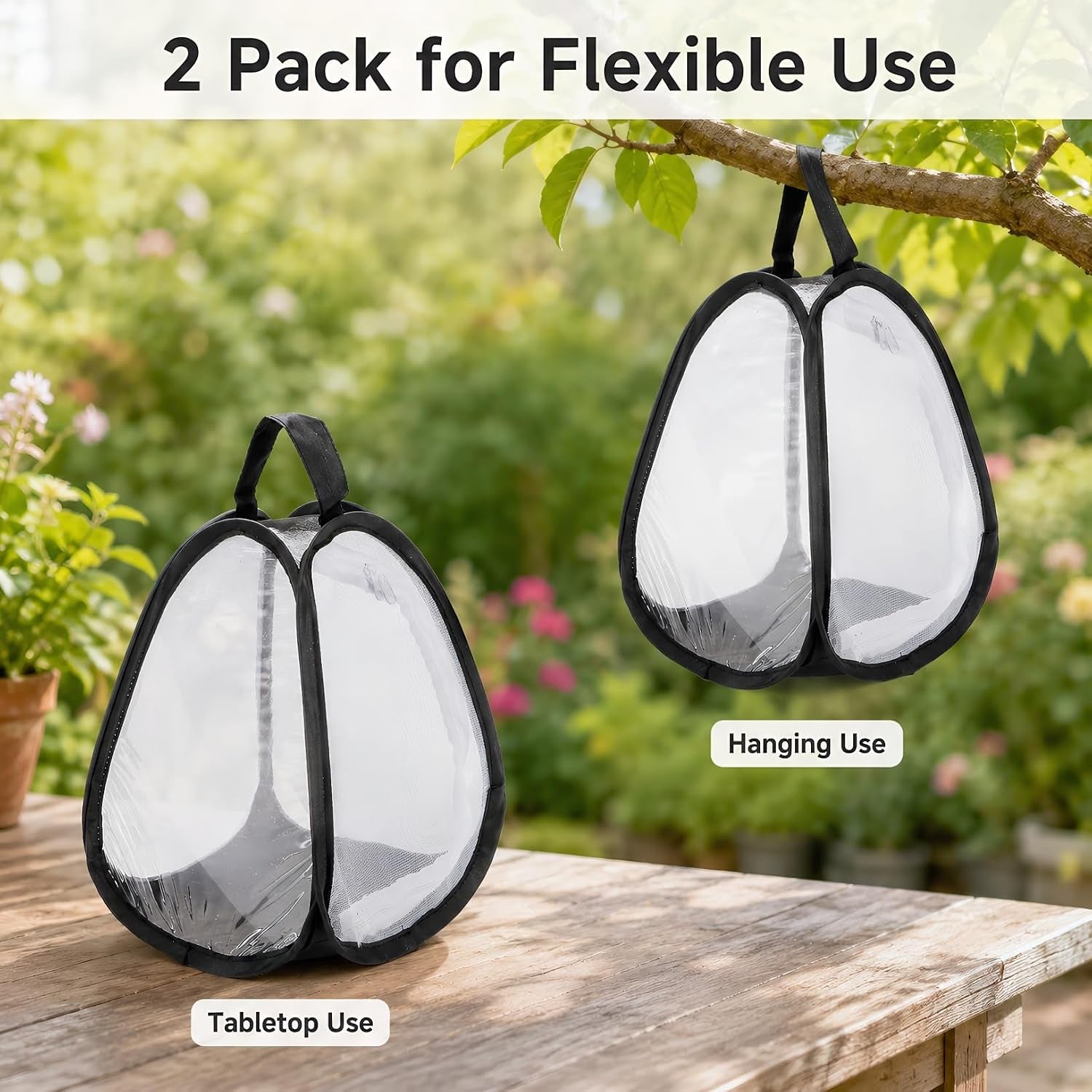 kingrol-2-pack-collapsible-insect-butterfly-habitat-cage-pop-up-mesh-butterfly-rearing-enclosure-with-clear-viewing-window-zipper-access-polyester-base-7-75-x-7-75-x-11-inch
