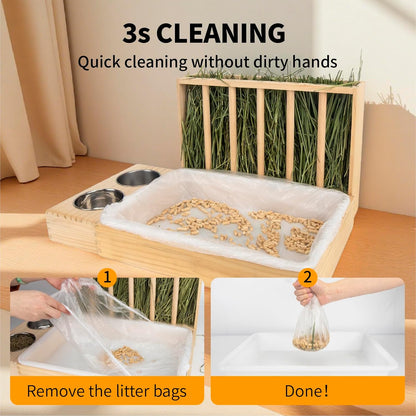 BESNEW Small Animal Bedding & Litter,50 Pcs Disposable Rabbit Cage Liner Bags 3S Quick Clean for Bunny Cat Guinea Pig Ferret Chinchilla3