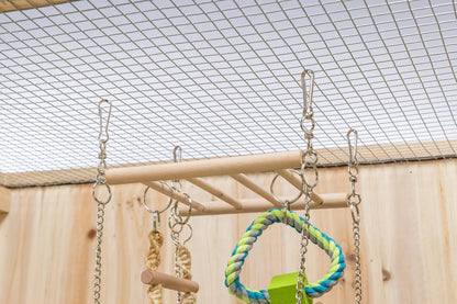 Trixie Small Animal Suspension Bridge, Hanging Cage Accessory with Hammock and Climbing Toys - Ladder and Ring, Ideal for Rats, Ferrets, Guinea Pigs, Mice3