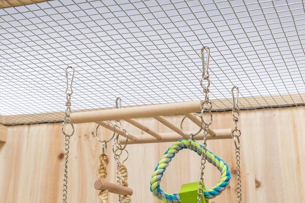 Trixie Small Animal Suspension Bridge, Hanging Cage Accessory with Hammock and Climbing Toys - Ladder and Ring, Ideal for Rats, Ferrets, Guinea Pigs, Mice3