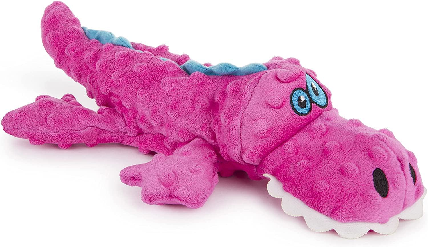 godog-gators-squeaky-plush-dog-toy-with-chew-guard-technology-durable-fabric-squeaker-for-active-play-blue-large