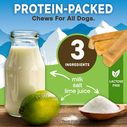 Ecokind Yak Cheese Himalayan Dog Chews, Yak Chews for Large Dogs, 4-5 Bones | 1 Lb, Long Lasting for Aggressive Chewers, Only 3 Ingredient Natural High Protein Dental Dog Treats, No Additives or Lactose3