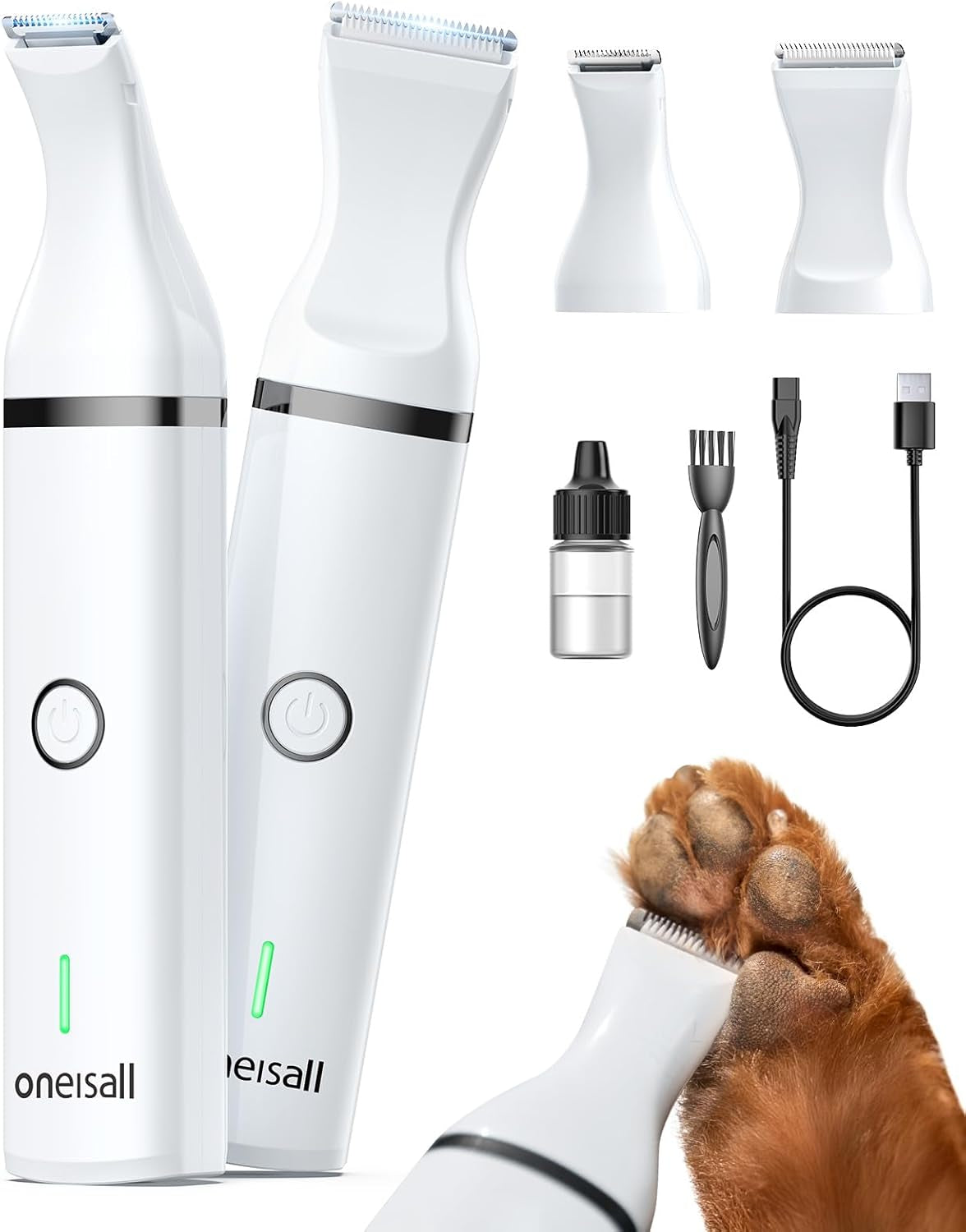 oneisall-dog-paw-trimmer-small-dog-clippers-with-double-blades-low-noise-gentle-skin-friendly-design-cordless-precision-pet-hair-trimmer-for-grooming-for-paws-eyes-ears-face-rump