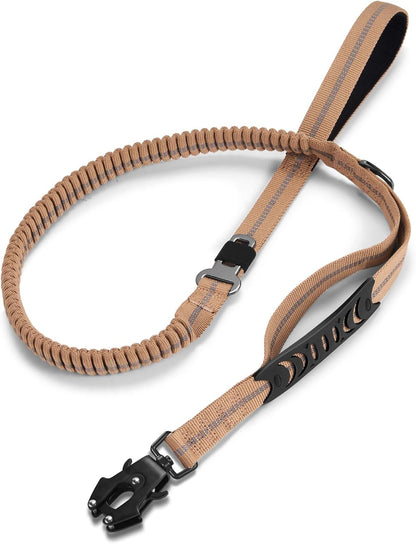 TINMARDA Heavy Duty Dog Leash with 2 Padded Handles & Advanced Easy Metal Clip, 4-6FT Shock Absorbing No Pull Dog Leashes for Medium Large Dogs That Pull (Army Green)9