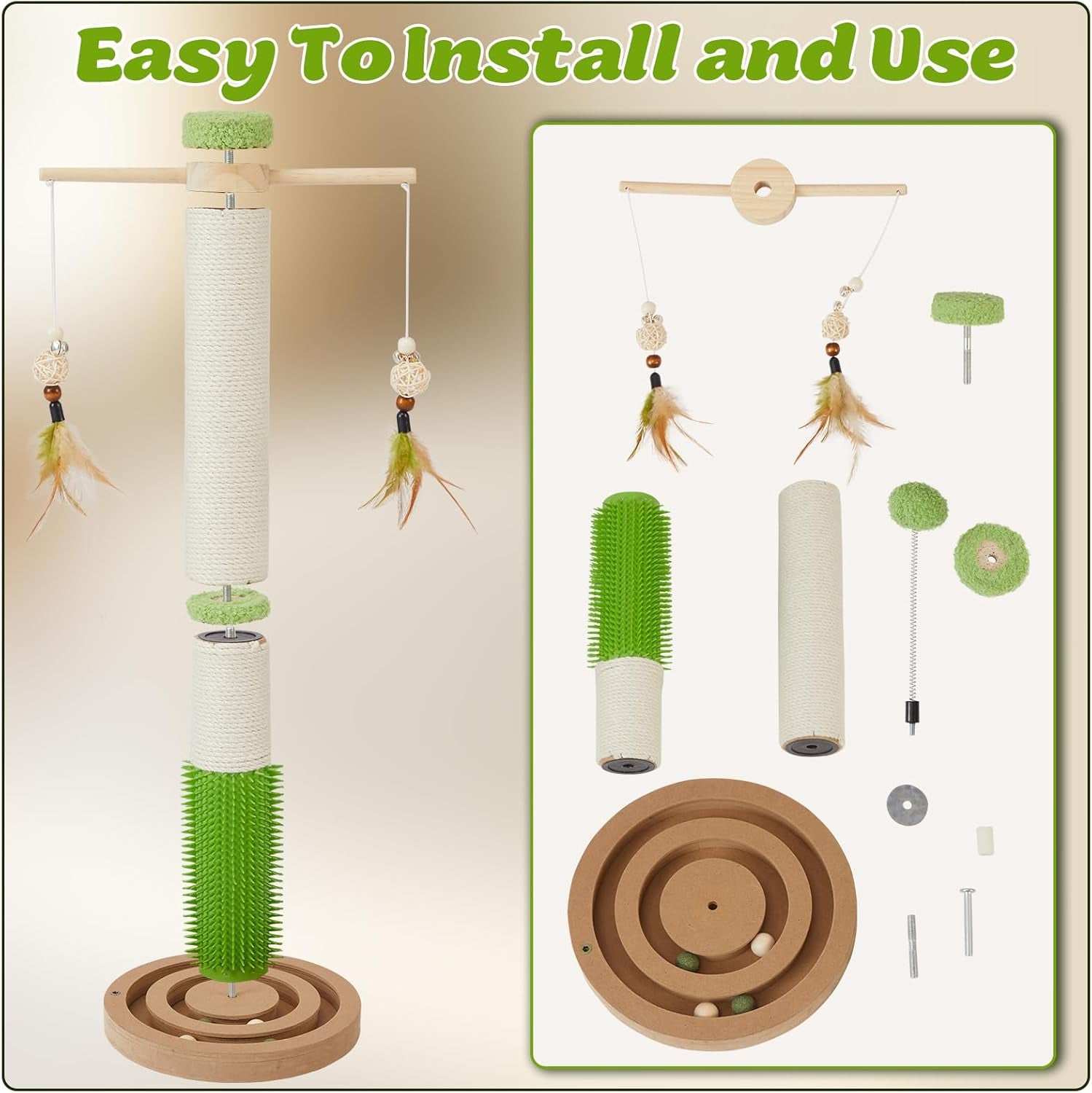 cat-scratching-post-26-tall-scratch-post-with-hanging-toy-for-indoor-cats-sisal-cat-scratcher-post-with-grooming-brush-double-layer-interactive-wooden-ball-track-for-small-cats-and-kittens-play