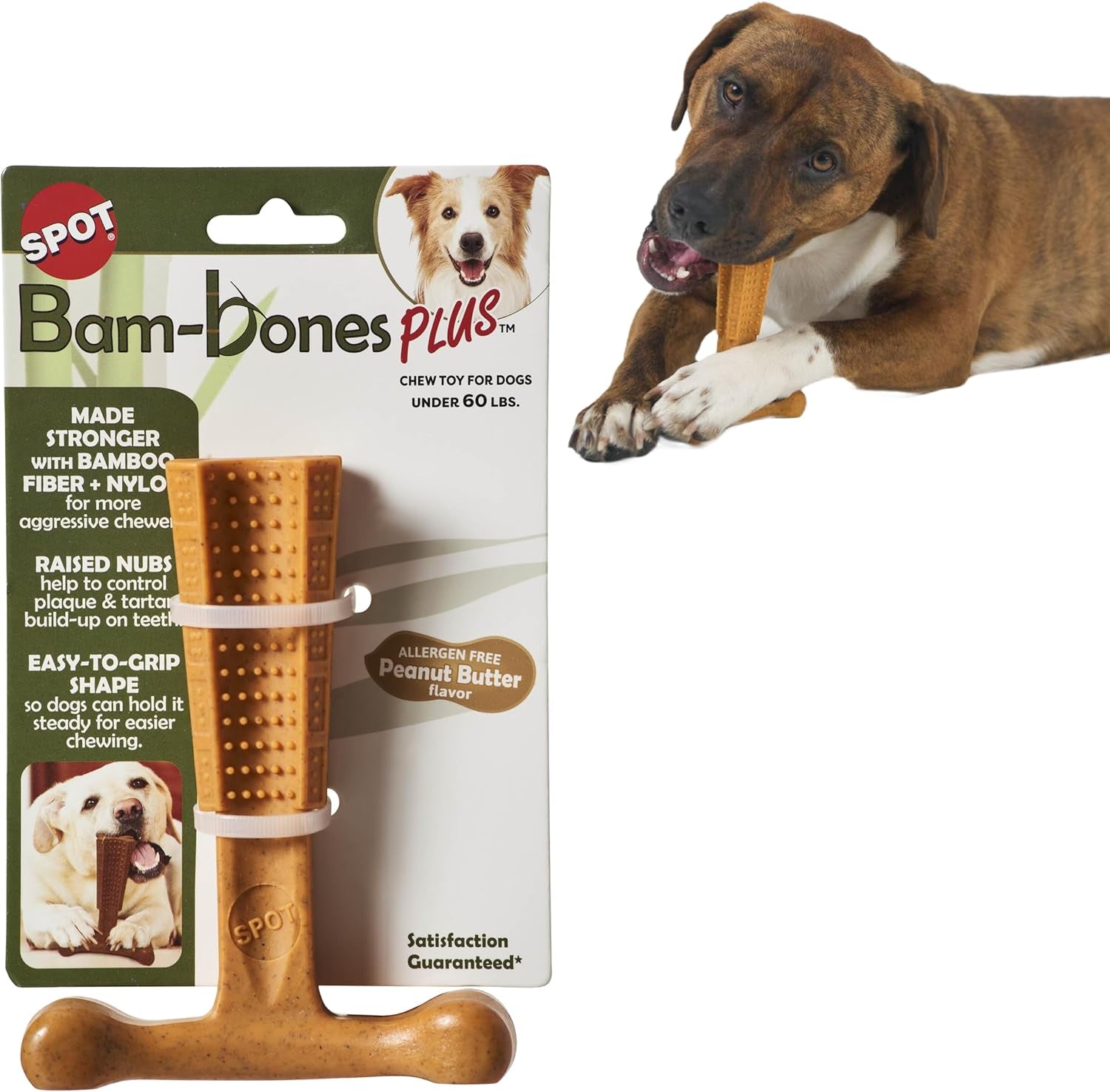 spot-bam-bones-plus-t-bone-bamboo-fiber-nylon-dog-chew-toy-for-moderate-to-aggressive-chewers-durable-long-lasting-non-splintering-beef-flavor-toy-for-adult-dogs-puppies-under-60-lbs-6-in