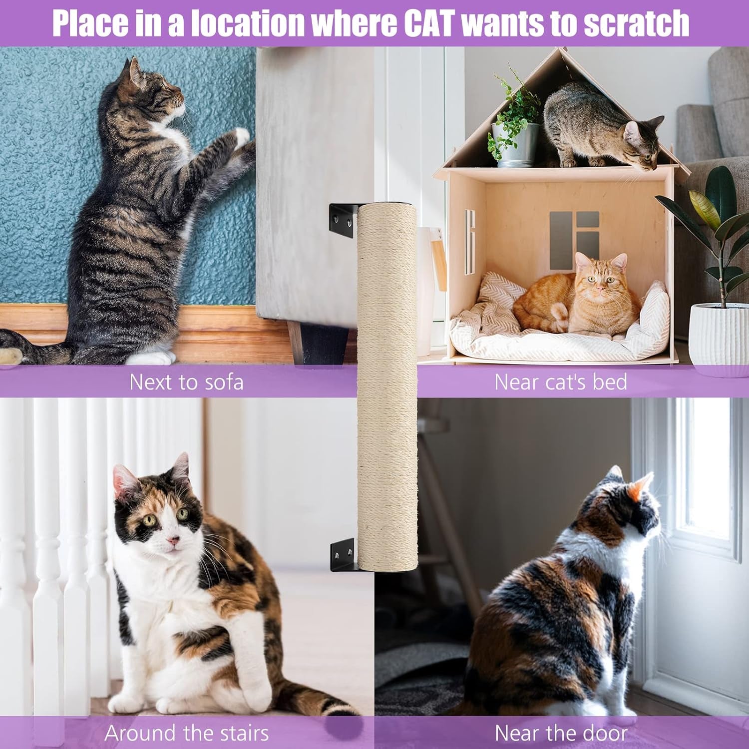 bebobly-wall-mounted-cat-scratching-post-for-indoor-cats-kitten-wall-shelves-climbing-furniture-sisal-rope-cat-claw-scratcher-tree-solid-wooden-walkway-for-cage-mounted-climbing-relaxing