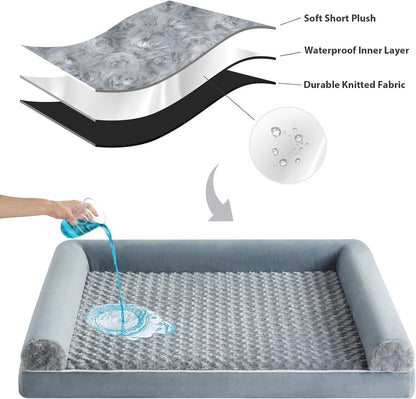 BFPETHOME Orthopedic Washable Dog Beds Large Sized Senior Dog for Comfy Sleeping with Removable Cover, Waterproof Big Soft Pet Couch Bed for Dogs Relax5