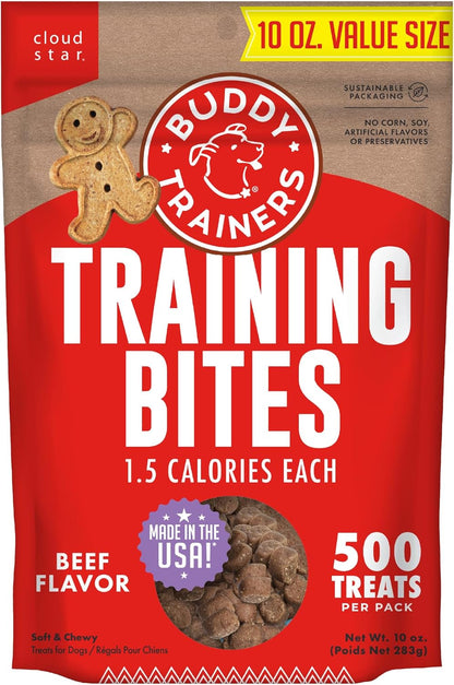 Buddy Biscuits Trainers Training Bites Soft & Chewy Dog Treats, Beef, 10 Oz. Pouch1