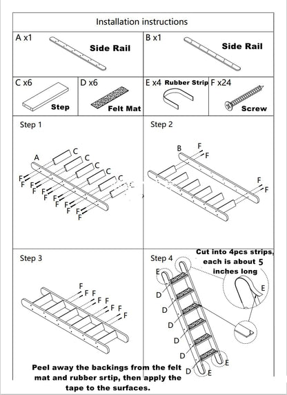 SHENGOCASE Solid Wood Wall Leaning Cat Ladder for Indoor Cats and Small Medium Dog, Stair Step for Window Bed, Wall Climbing Furniture (47.2")8