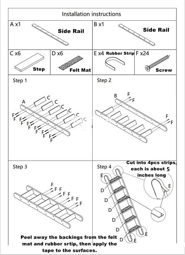 SHENGOCASE Solid Wood Wall Leaning Cat Ladder for Indoor Cats and Small Medium Dog, Stair Step for Window Bed, Wall Climbing Furniture (47.2")8