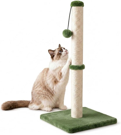 Dimaka 29" Height Tall Cat Scratching Post, Claw Scratcher with Sisal Rope and Covered with Soft Smooth Plush, Vertical Scratch [Full Strectch] for Standard Size Cats(Grey, 29 Inches for All Cats)18