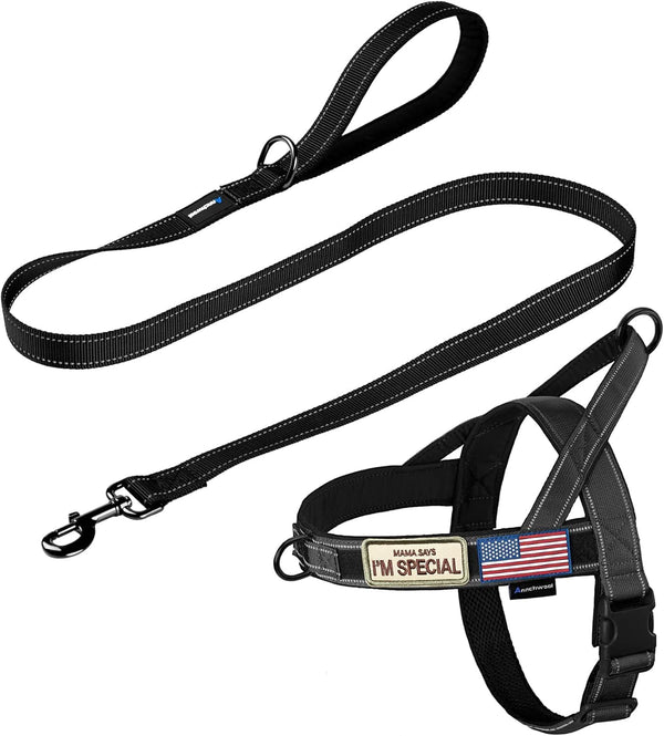 Annchwool No Pull Dog Harness with Soft Padded Handle,Reflective Strip Escape Proof and Quick Fit to Adjust Dog Harness,Easy for Training Walking for Small & Medium and Large Dogs(Brown,L)16