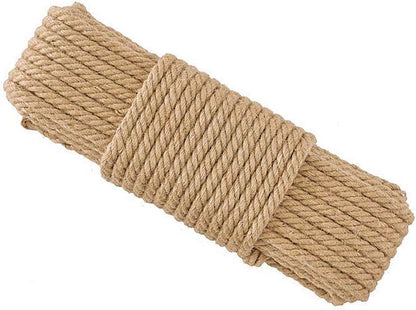 Aoneky Natural Sisal Hemp Rope for Cat Scratching Post Replacement, 1/4 Inch Refurbishment Cord to Repair Cat Tree, Tower & Protect Furniture, 66 FT2