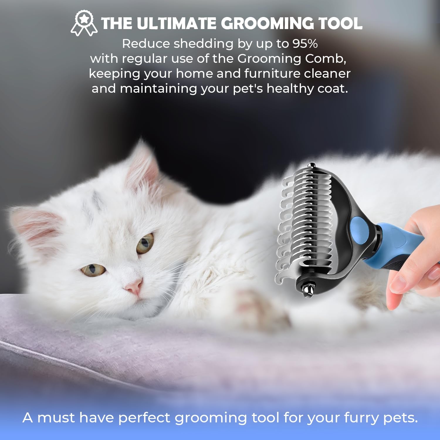 undercoat-rake-for-dogs-cats-dematting-comb-with-extra-wide-double-sided-stainless-steel-teeth-for-detangling-deshedding-brushing-thinning-removing-shed-fur-knots-mats-and-tangles-in-pets
