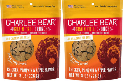 Charlee Bear Crunch Grain Free Dog Treats, Bacon and Blueberry, 8 Ounce Resealable Bag, Low Calorie Training Treats for Dogs, Limited Ingredient, Healthy, Crunchy Dog Snacks, Made in USA12