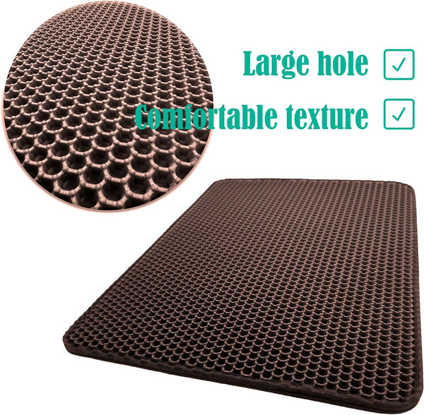 HTTMT- (15.7X12 Inch) Pet Supplies Cats Litter & Housebreaking 30X40 Brown Cat Litter Mat Double Layer Pad Trapper Folding Pad EVA Foam Rubber4