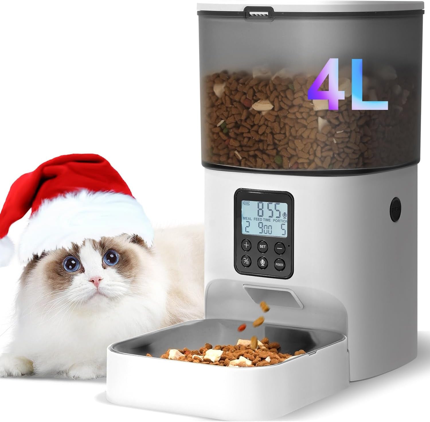 automatic-cat-feeder-4l-cat-food-dispenser-with-10s-voice-recorder-pet-feeder-up-to-8-meals-per-day-timed-dog-feeder-with-dry-food-sealed-ring