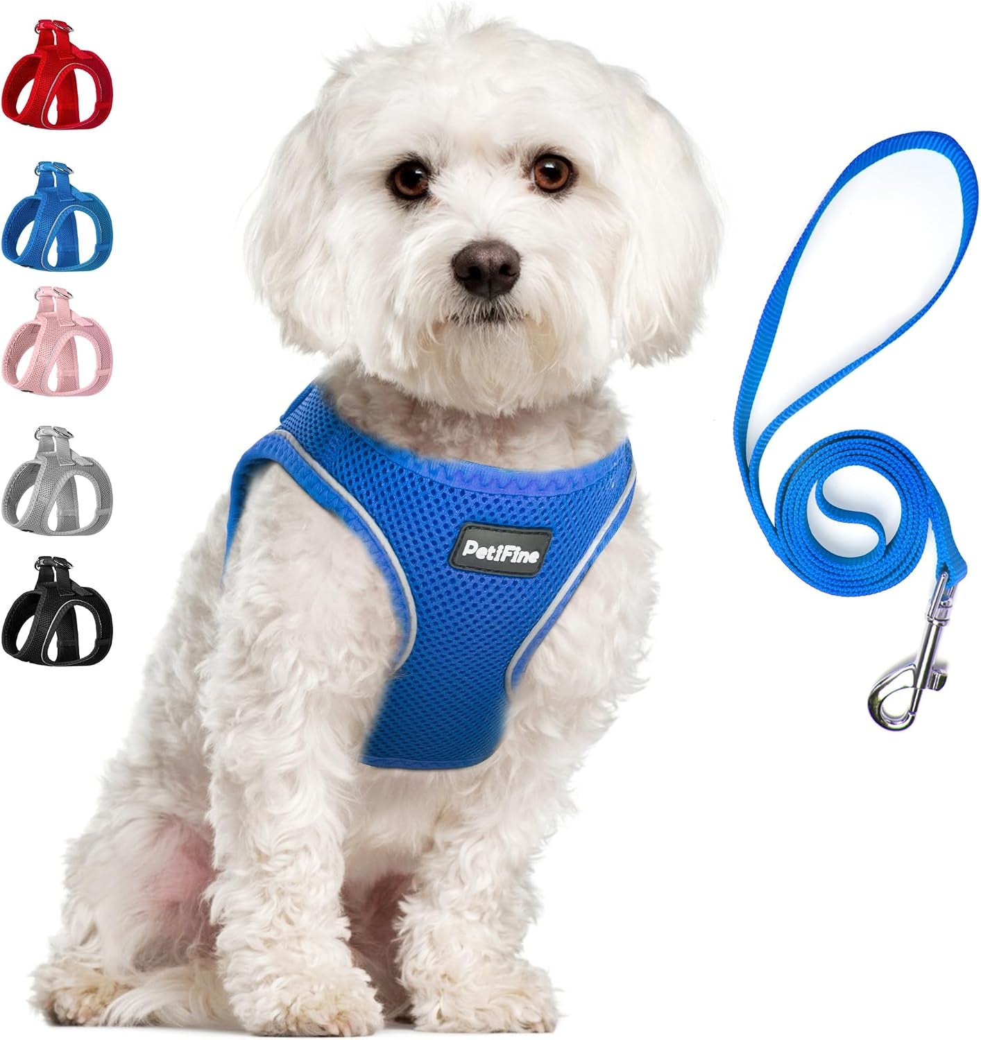 small-dog-harness-and-leash-set-breathable-step-in-puppy-cat-harness-xs-reflective-for-safe-easy-walking-soft-light-puppy-vest-escape-proof-no-pull-harness-for-dogs-all-weather-air-mesh-harness