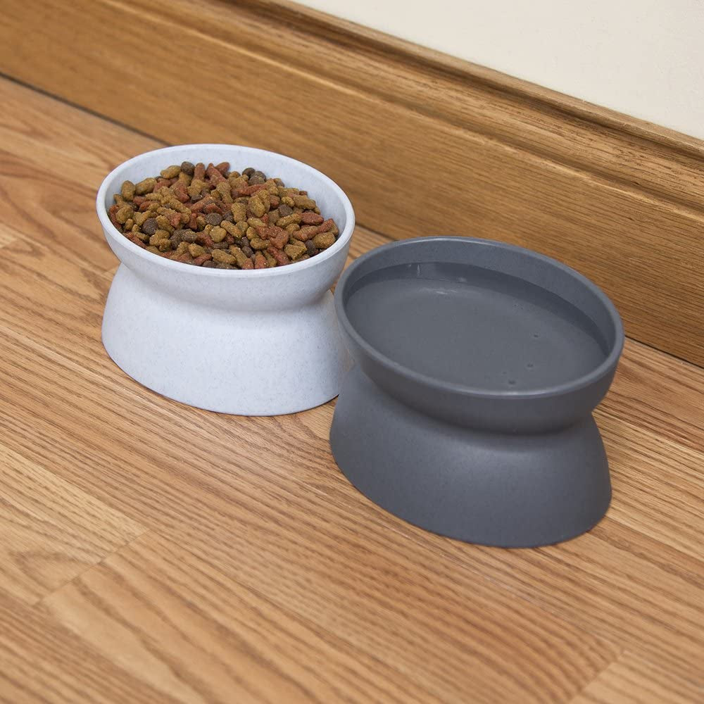 kitty-city-elevated-cat-bowls-set-of-2-whisker-friendly-raised-cat-food-water-dishes-modern-pedestal-design-dishwasher-safe-6-5-oz-each-white-gray