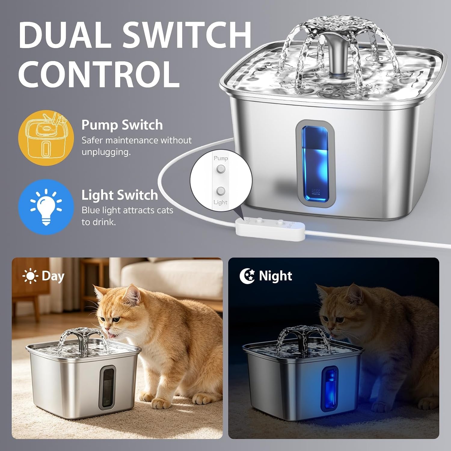 veken-innovation-award-winner-stainless-steel-cat-water-fountain-108oz-automatic-pet-fountain-dog-water-dispenser-with-3-replacement-filters-silicone-mat-gifts-for-cats-dogs-silver