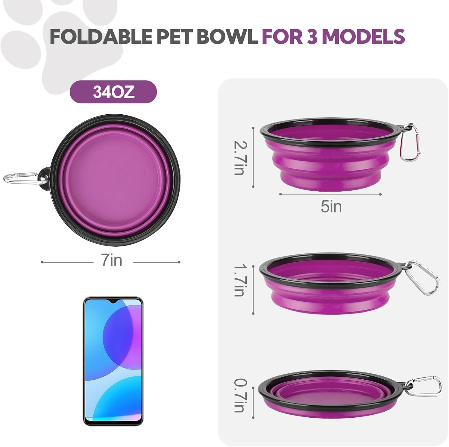 collapsible-dog-bowl-large-34oz-travel-dog-water-bowl-portable-2-pack-2-carabiner-clips-silicone-travel-dog-bowl-foldable-feeding-watering-dish-bowl-for-parking-walking-camping