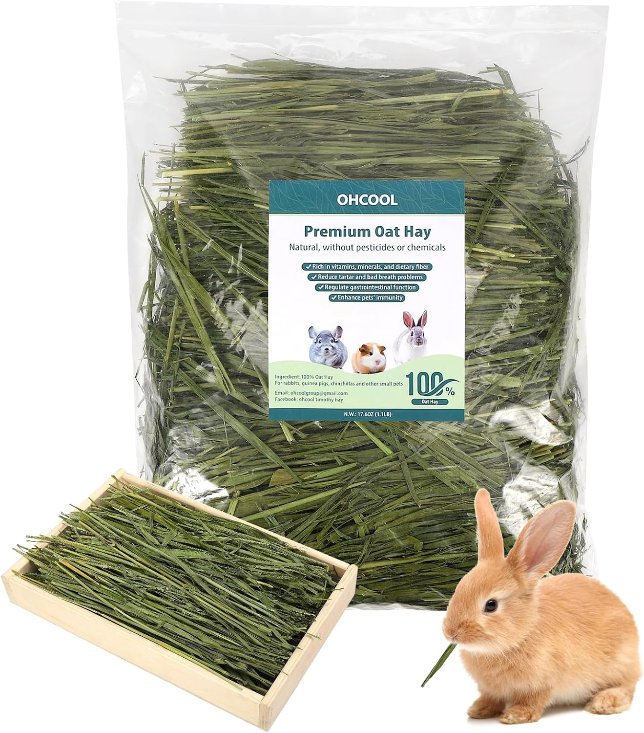 premium-oat-hay-1-1lb-small-pet-feed-premium-dust-free-natural-green-oat-hay-suitable-for-rabbits-guinea-pigs-chinchillas-hamsters-gerbils