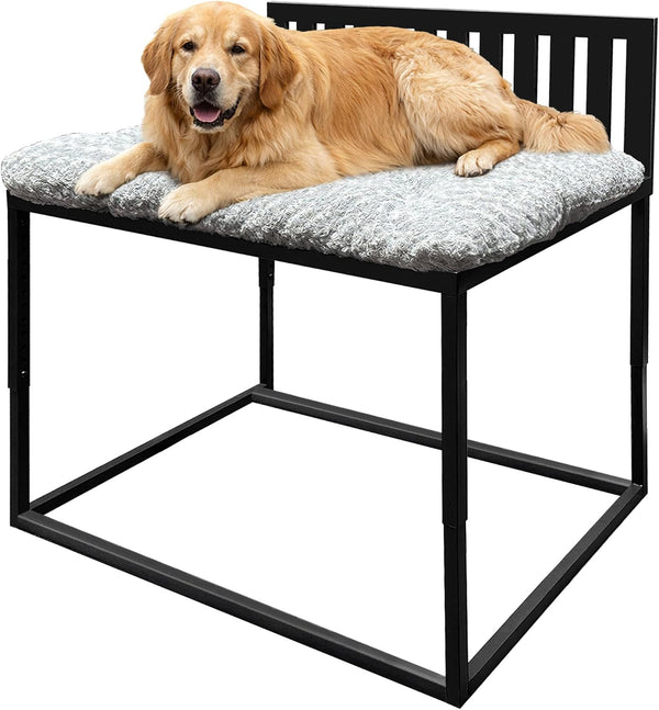 Beside Dog Bed,Adjustable Height Dog Bunk Beds,47''X 31'' Metal Dogs Bed Frame with Cushion,X-Large1