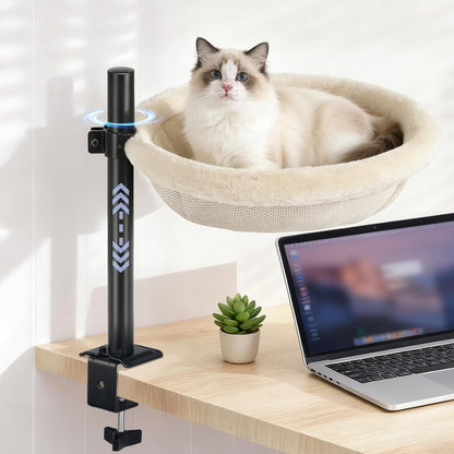 Cat Desk Bed, Reversible Cat Hammock for Desk Use, Clamp-On Metal, Black | 360 Rotating, Height Adjustable, Supports up to 45Lbs, Machine Washable, Large Cats & Kittens, Indoor, Office & Game Tables8