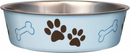 Loving Pets Bella Dog Bowls- Stainless Steel Dog & Cat Bowls - Spill Proof Dog Food Bowl, Cat Bowl, Puppy Essentials & Pet Supplies Great for Home & Travel (Medium 20-35 Lbs, Blueberry)18