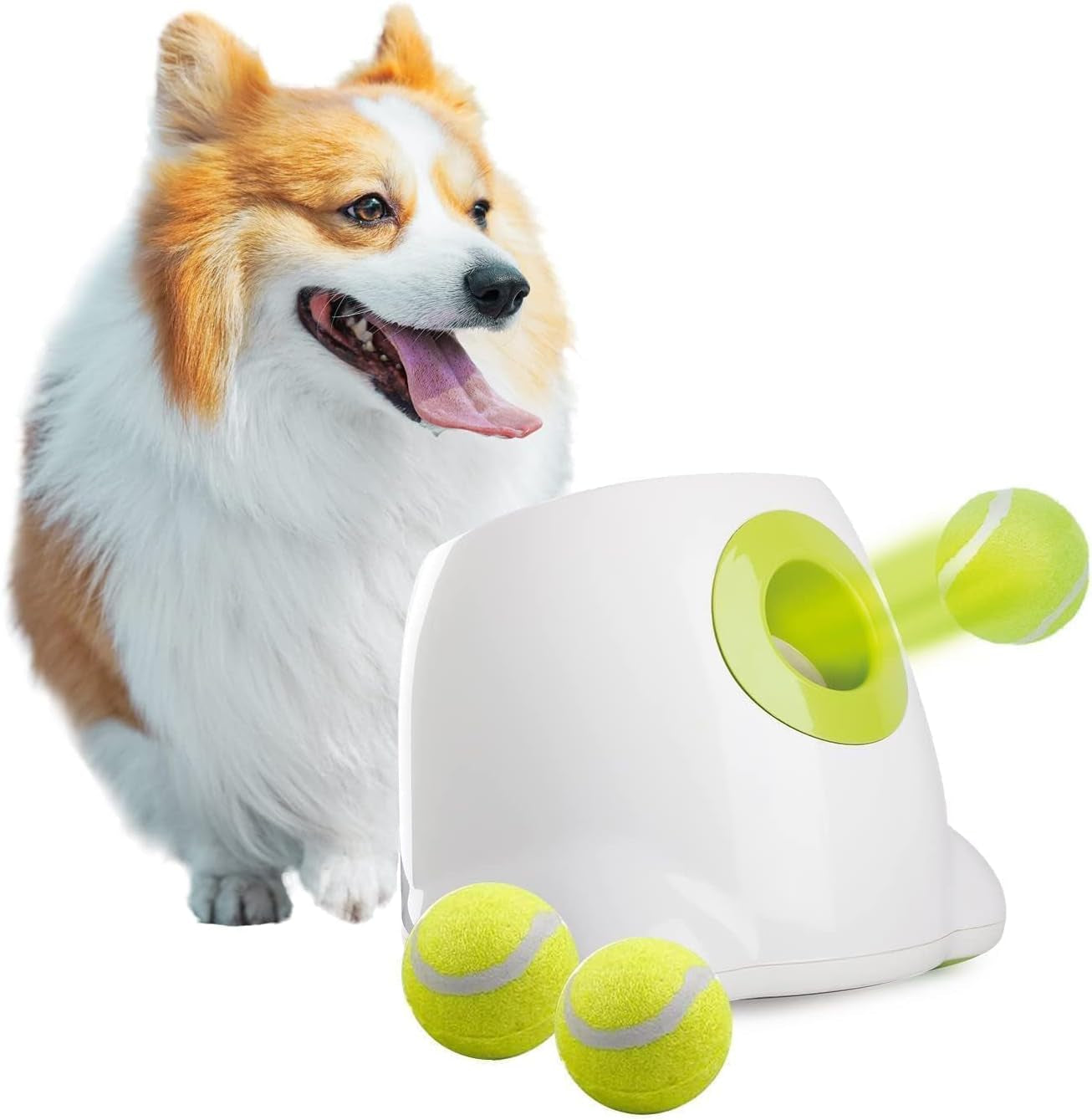 all-for-paws-automatic-dog-ball-launcher-interactive-fetch-toy-for-small-to-medium-dogs-pet-thrower-machine-for-indoor-outdoor-play-3-pcs-2-inch-balls-included