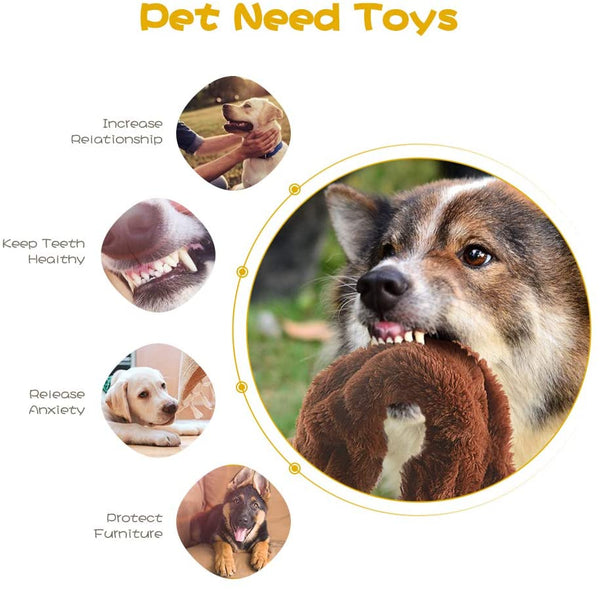 Dog Squeak Toys, No Stuffing Plush Dogs Chew Toy Bundle for Small Medium Large Breed Chewer Tough Durable Squeaky Pet Fetch Puppy Teething Chewing Interactive to Keep Them Busy Best Birthday Gift2