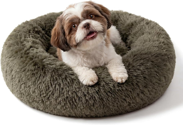 Small Calming Dogs Bed for Small Dogs Anti-Anxiety Machine Washable Fluffy Luxury Anti-Slip Waterproof Mute Base Warming Cozy Soft Pet Puppy round Bed41