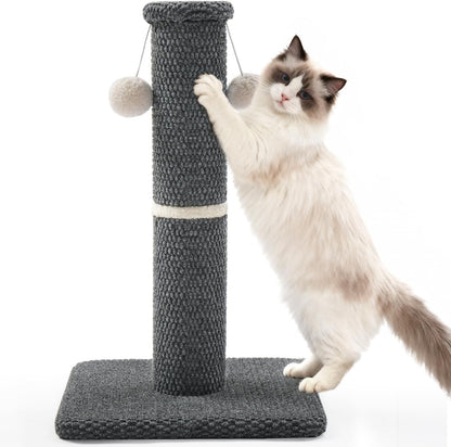 Made4Pets Tall Cat Scratching Post, 33" Modern Cat Scratcher with Hanging Balls, Heavy Duty and Thicker Scratching Post for Indoor Cats Adults, Sturdy Base Cat Scratch Post, Dark Grey12