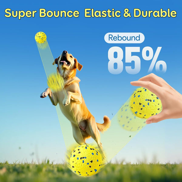 Kimee Dog Balls Tennis Ball Toys Dog Toys for Aggressive Chewers Durable Teething Chew Toys Water Toy Fetch Ball for Large Medium Small Dog and Puppies (4 Balls)5