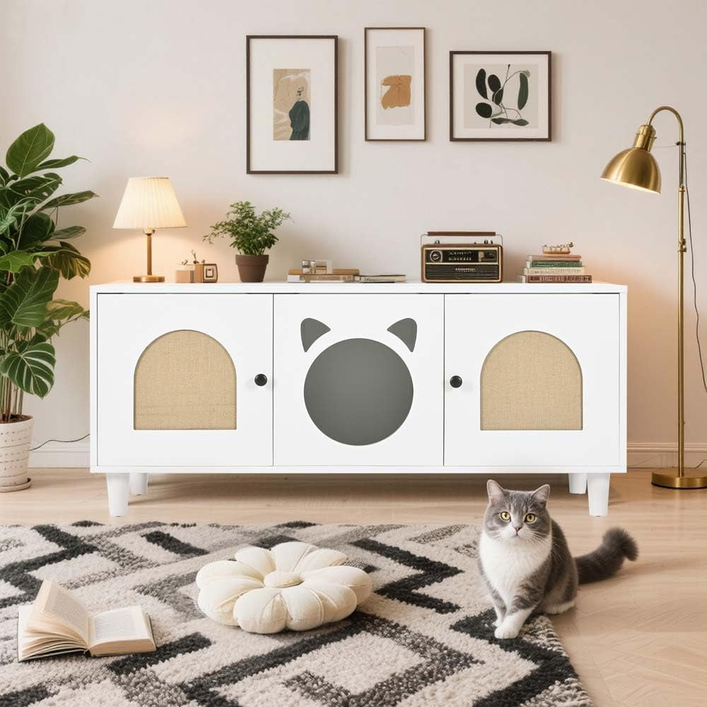 anwick-cat-litter-box-enclosure-cabinet-furniture-modern-2-in-1-wooden-cat-house-cabinet-with-storage-hook-and-scratch-board-white