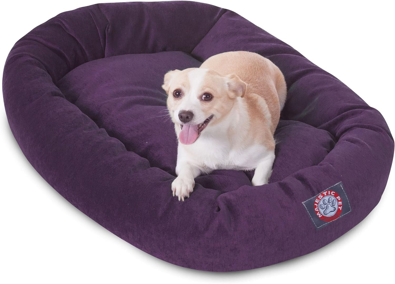 majestic-pet-40-inch-micro-velvet-calming-dog-bed-washable-cozy-soft-round-dog-bed-with-spine-for-head-support-fluffy-donut-dog-bed-40x29x9-inch-round-pet-bed-large-pearl
