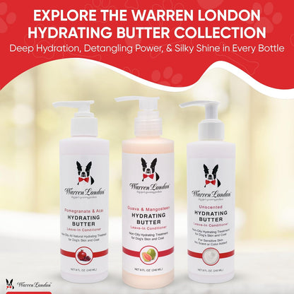 Warren London Hydrating Butter Leave in Pet Conditioner for Dogs | Lotion for Skin and Coat | Aloe Puppy & Dog Conditioner for Hair Detangler, Dry Skin, & Pet Fur Dandruff | Made in USA | Guava 8Oz6